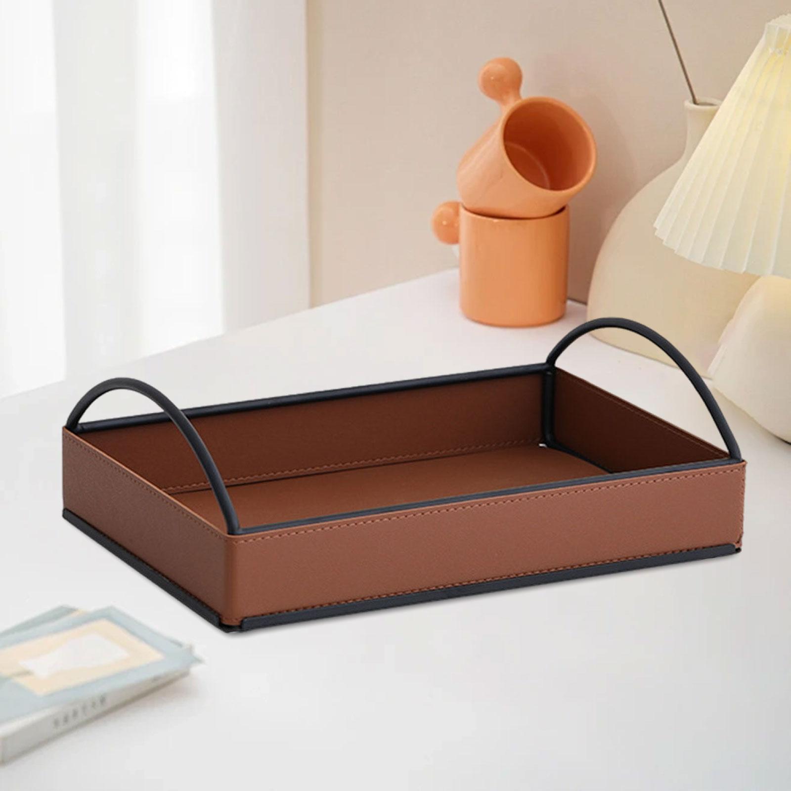 Men'S Accessories Organizer Tray - ถาดใส่ของอเนกประสงค์หนัง PU ทันสมัย สำหรับจัดระเบียบโต๊ะทำงาน ใช้ในบ้าน สำนักงาน