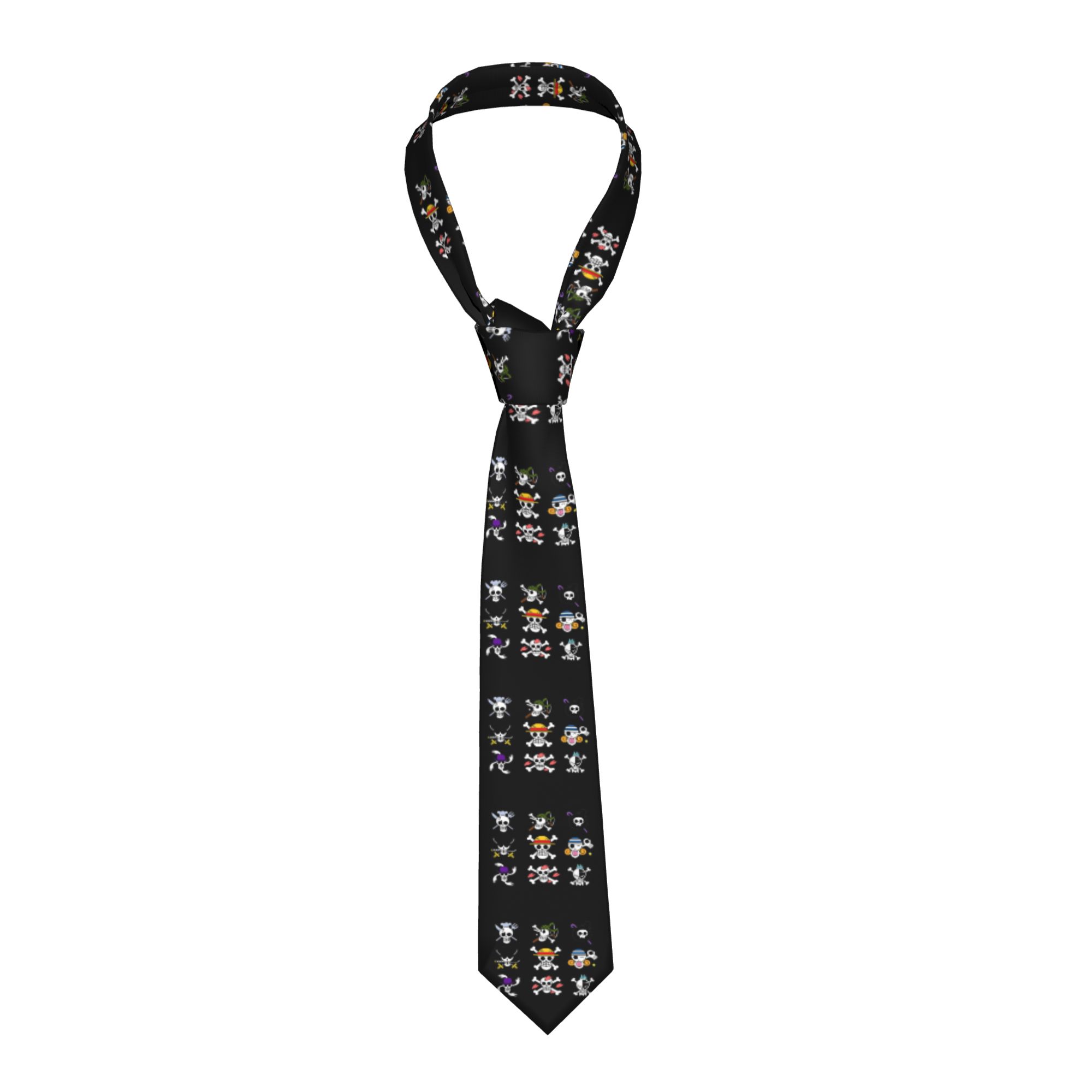 Men Accessories Logo - เนคไทลายธงโจรสลัด คอลเลคชั่นยุค 90 สำหรับผู้ชาย ทรงสลิม 8