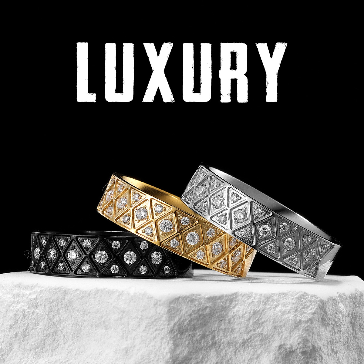 Men Accessories Aesthetic - ความงามอัญมณีคู่หมั้นแหวนสแตนเลสผู้ชายผู้หญิงเครื่องประดับอุปกรณ์เสริมแฟชั่นของขวัญขายส่ง