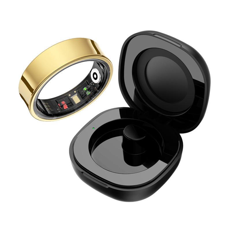 Men Accessories Jewellery - R09 สมาร์ทแหวนผู้ชายผู้หญิงพร้อมเคสชาร์จ,Heart Rate เลือดออกซิเจน,อุณหภูมิผิว Monitor,5ATM กันน้ําสําหรับ