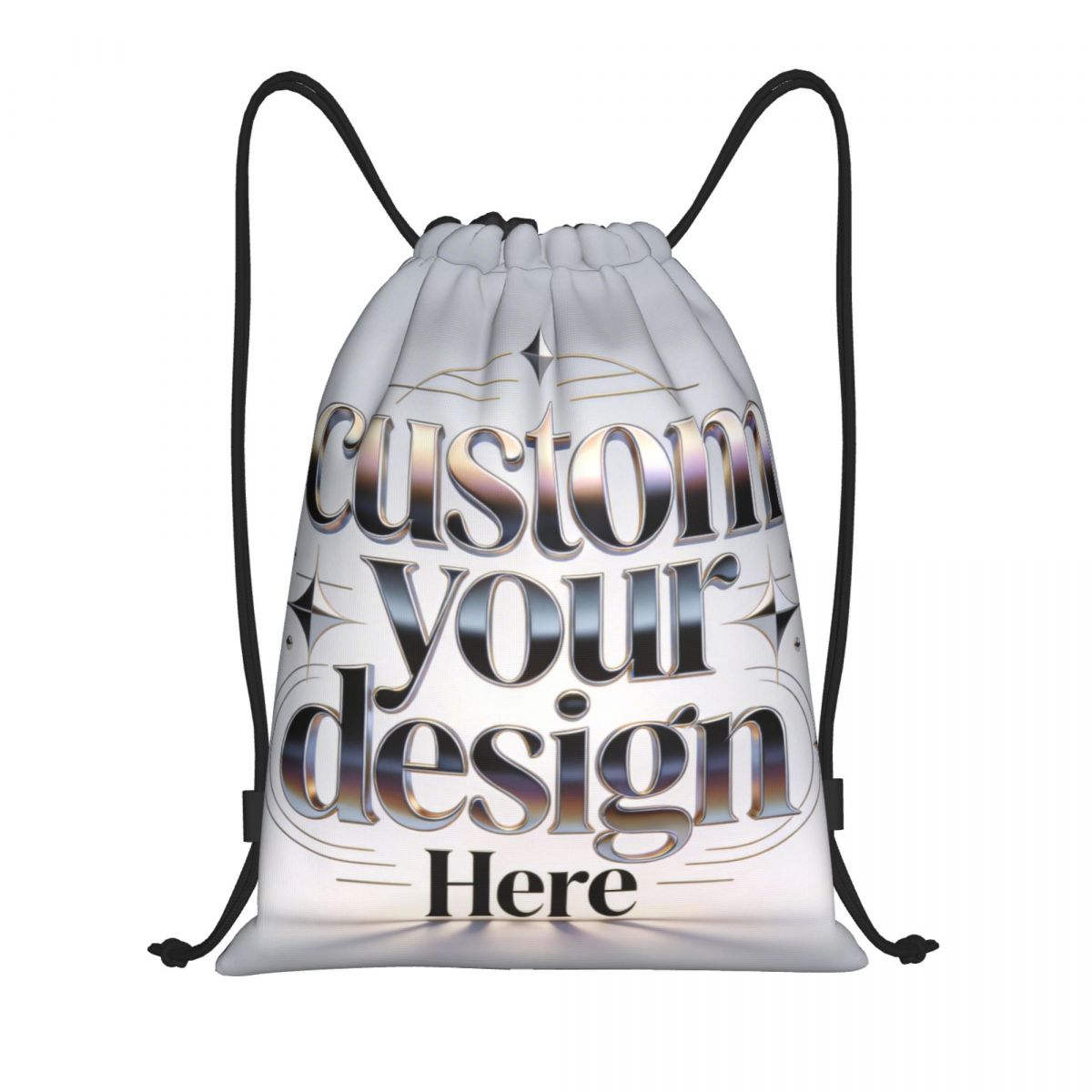 Men Accessories Logo - กระเป๋าเป้สะพายหลังแบบมีเชือกผูก ปรับแต่งได้ตามต้องการ พร้อมโลโก้ ข้อความ รูปภาพ สำหรับผู้ชาย