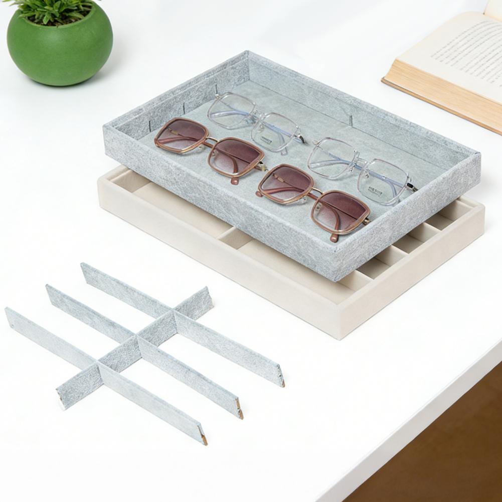 Men'S Accessories Organizer Tray - กล่องเก็บแว่นตาแบบกำมะหยี่ 8 ช่อง วางซ้อนกันได้ สำหรับจัดเก็บแว่นกันแดด ผู้ชาย