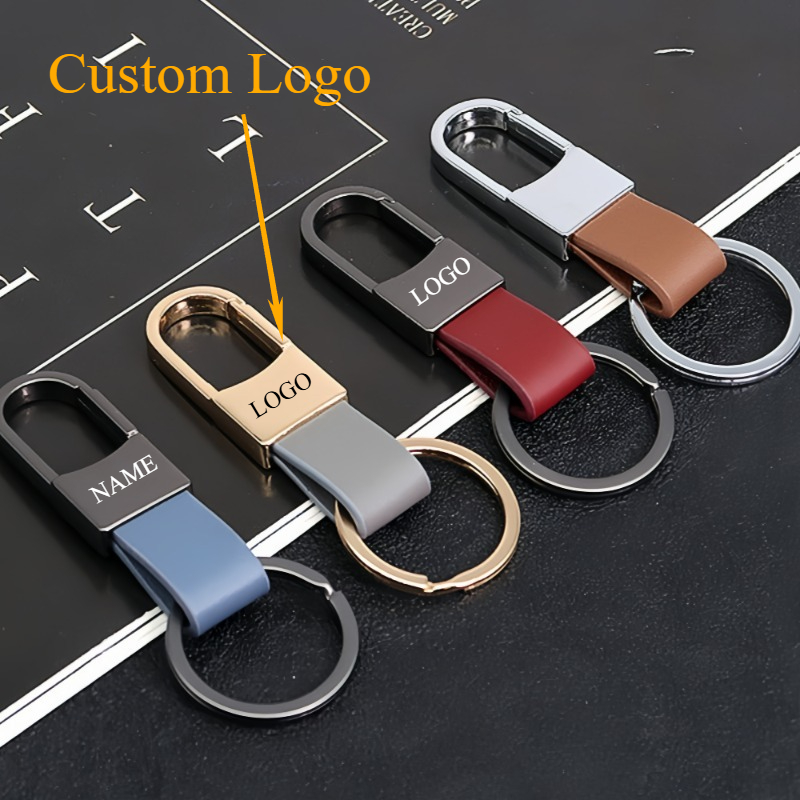 แฟชั่นพวงกุญแจหนังโลโก้ที่กําห - Men Accessories Logo บทวิจารณ์และราคา