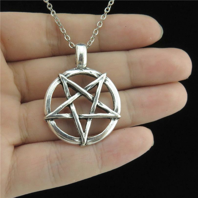 แฟชั่นวินเทจสีเงินPentagramสร้ - Men Accessories Aesthetic บทวิจารณ์และราคา