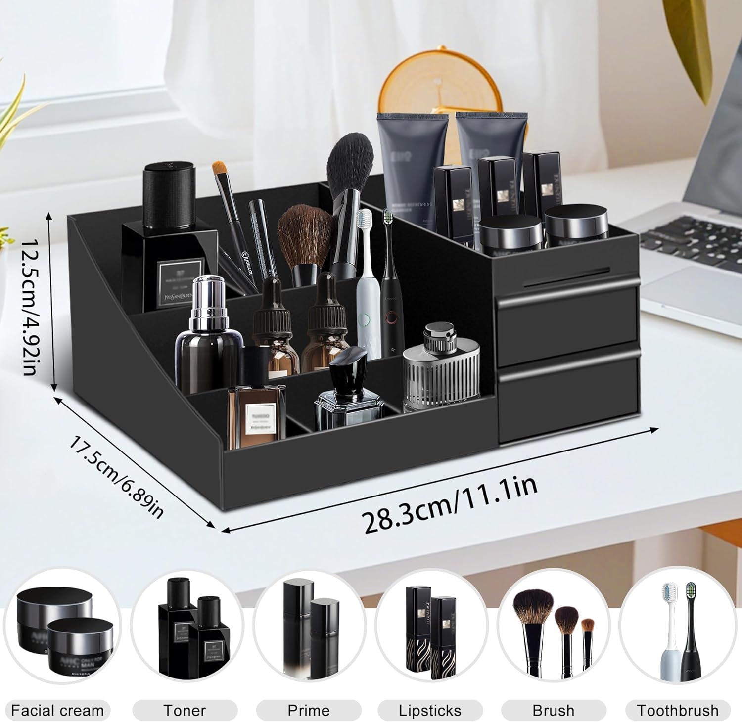 กล่องเก็บเครื่องสำอางวินเทจสำห - Men'S Accessories Organizer Tray บทวิจารณ์และราคา