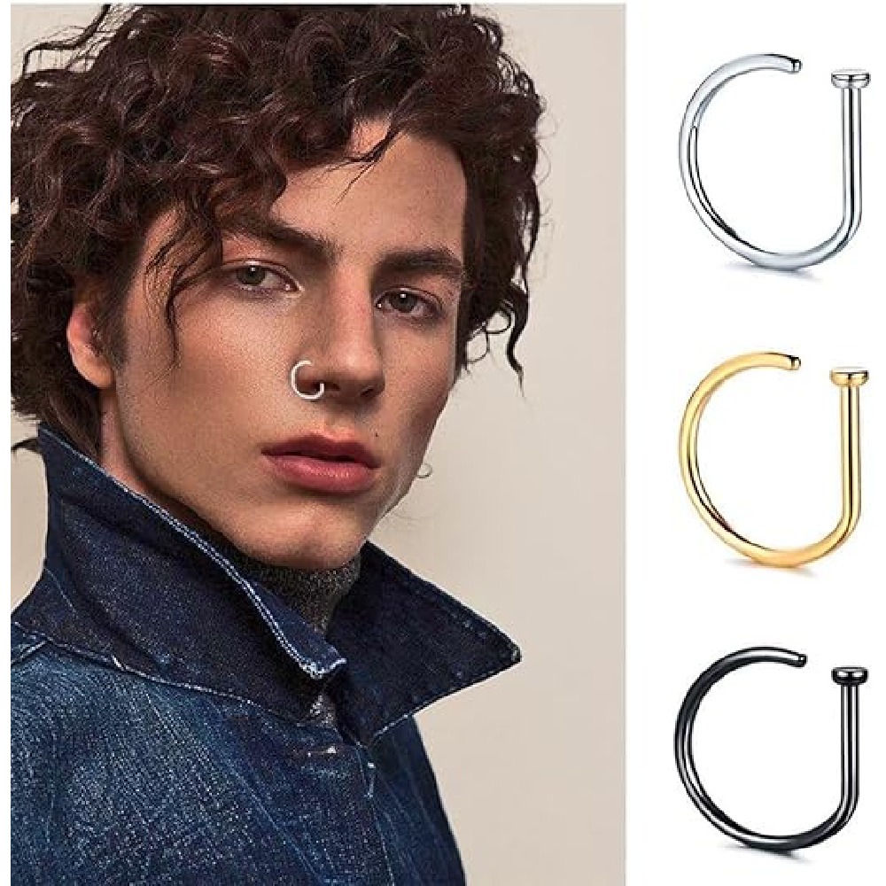ชุดแหวนจมูกปลอมรูปตัว D แบบไม่ - Men Accessories Combo บทวิจารณ์และราคา