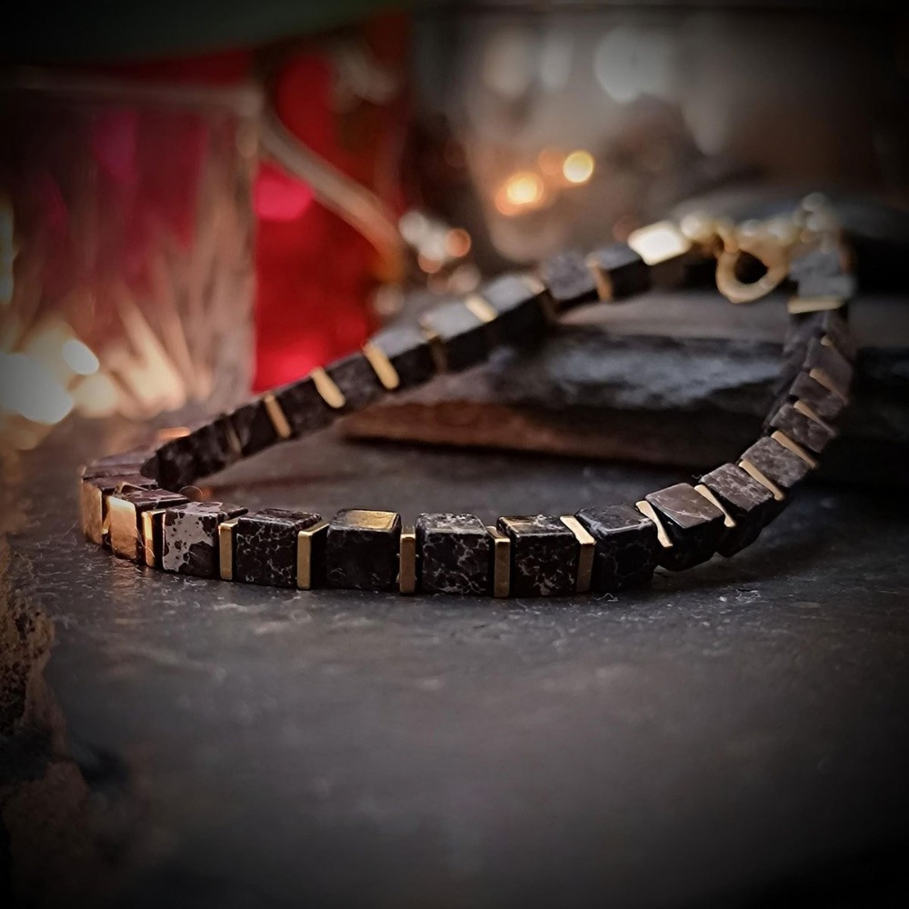สร้อยข้อมือลูกปัดหินกลิตเตอร์ท - Men Accessories Jewellery บทวิจารณ์และราคา