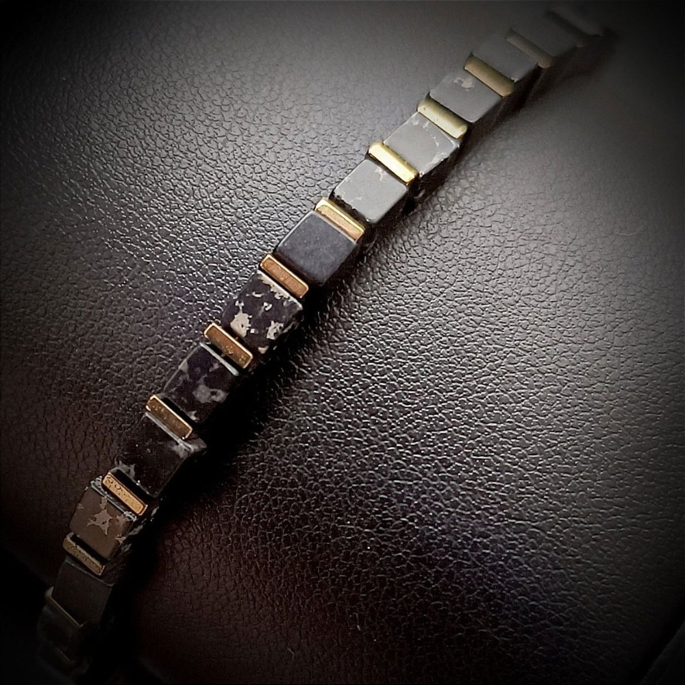 สร้อยข้อมือลูกปัดหินกลิตเตอร์ท - Men Accessories Jewellery บทวิจารณ์และราคา